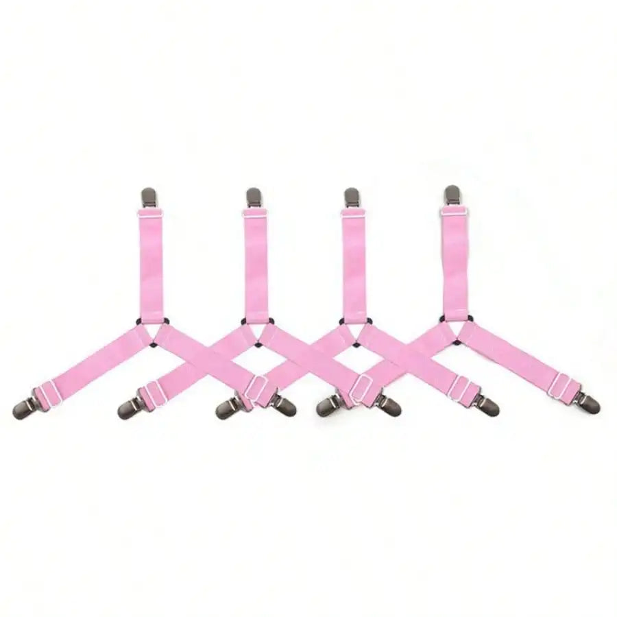 4pcs Triangle Household Bed Sheet Fixers, Adjustable Elastic Sofa BedSheet Fixing Clips, Tablecloth Fixing Belt, Anti-Running Anti-Slip SheetBuckles