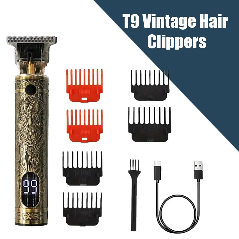 New!T9 Electric Hair Trimmer/Accessories | USB Professional Shaver | 0mm Bald Fade Cutting Machine Portable for Men Home Haircut