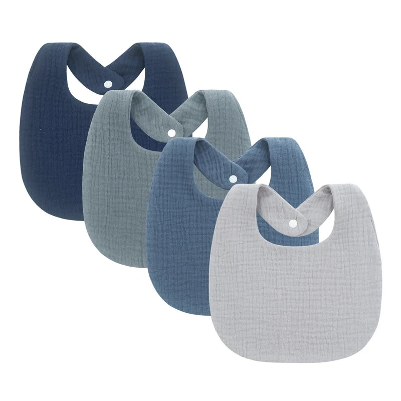 4Pcs Muslin Baby Bibs Burp Clothes Soft Cotton Kids Apron Infant Saliva Towels Toddler Accessories Baby Bibs Set Newborn Gift