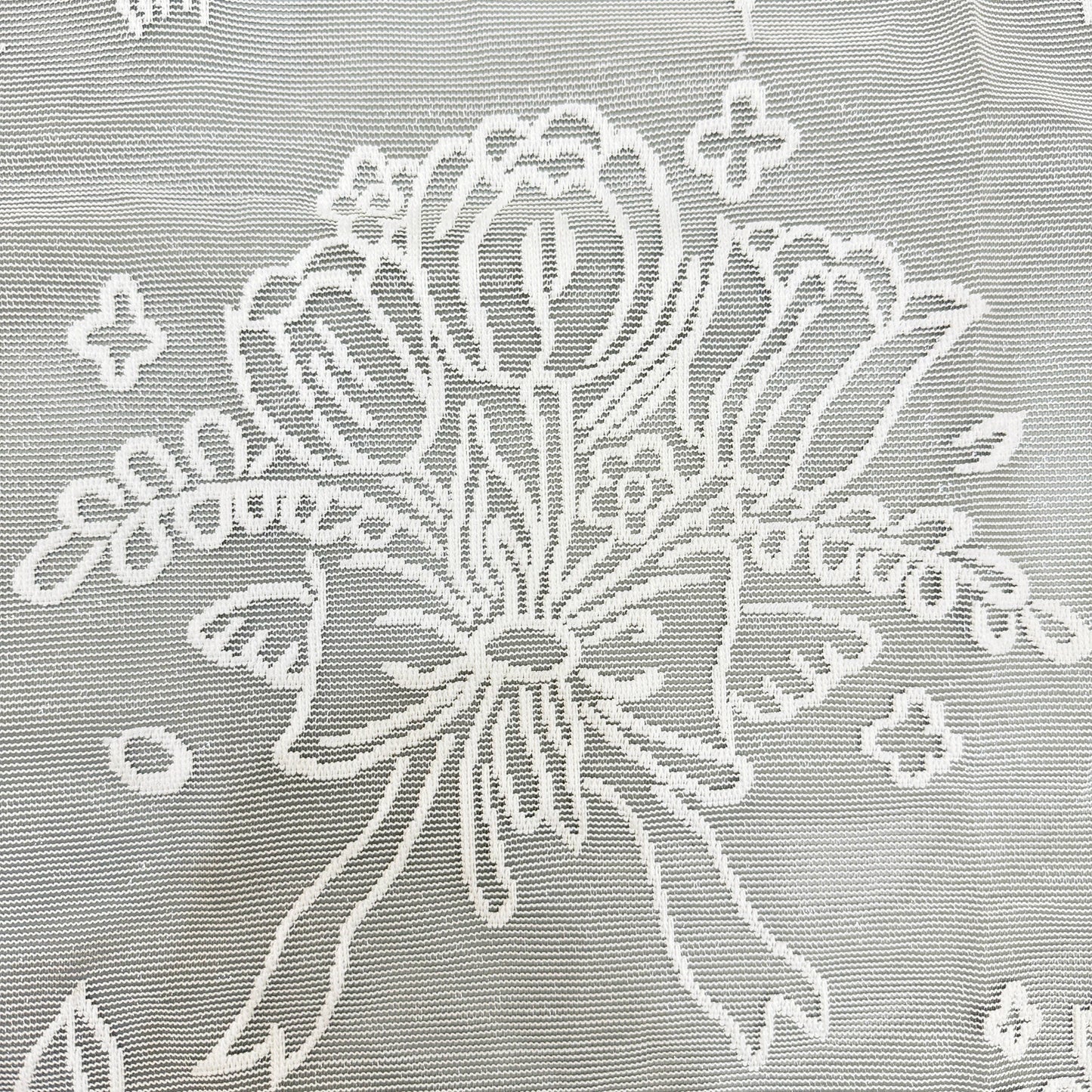 One Antique Embroidered Lace Tablecloth - Solid Color Elegant Flower Cut Process Polyester Square Tablecloth, 100% Polyester