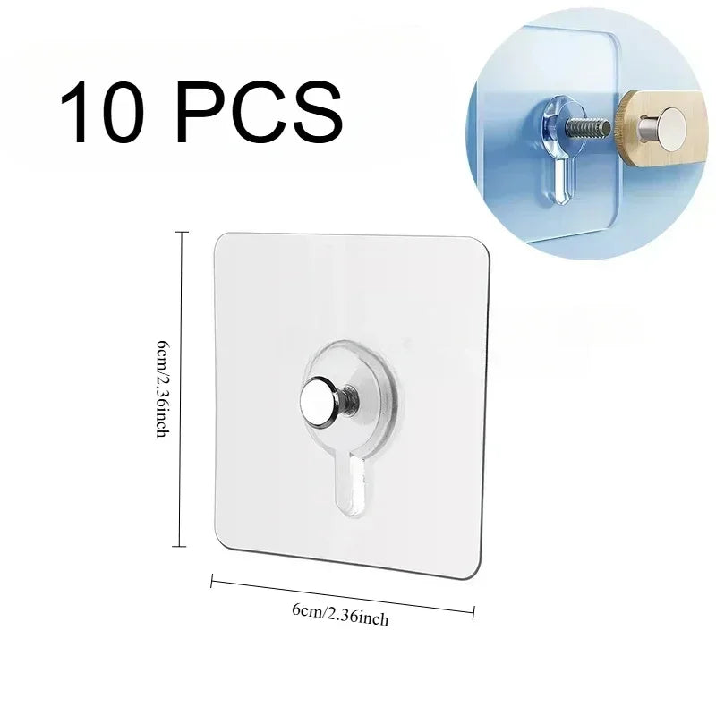 50/10pcs Self-adhesive Wall Hooks for Photo Frame Clock Strong Adhesive Transparent Nails Wall Hook Hangers Hanging Nail Holders