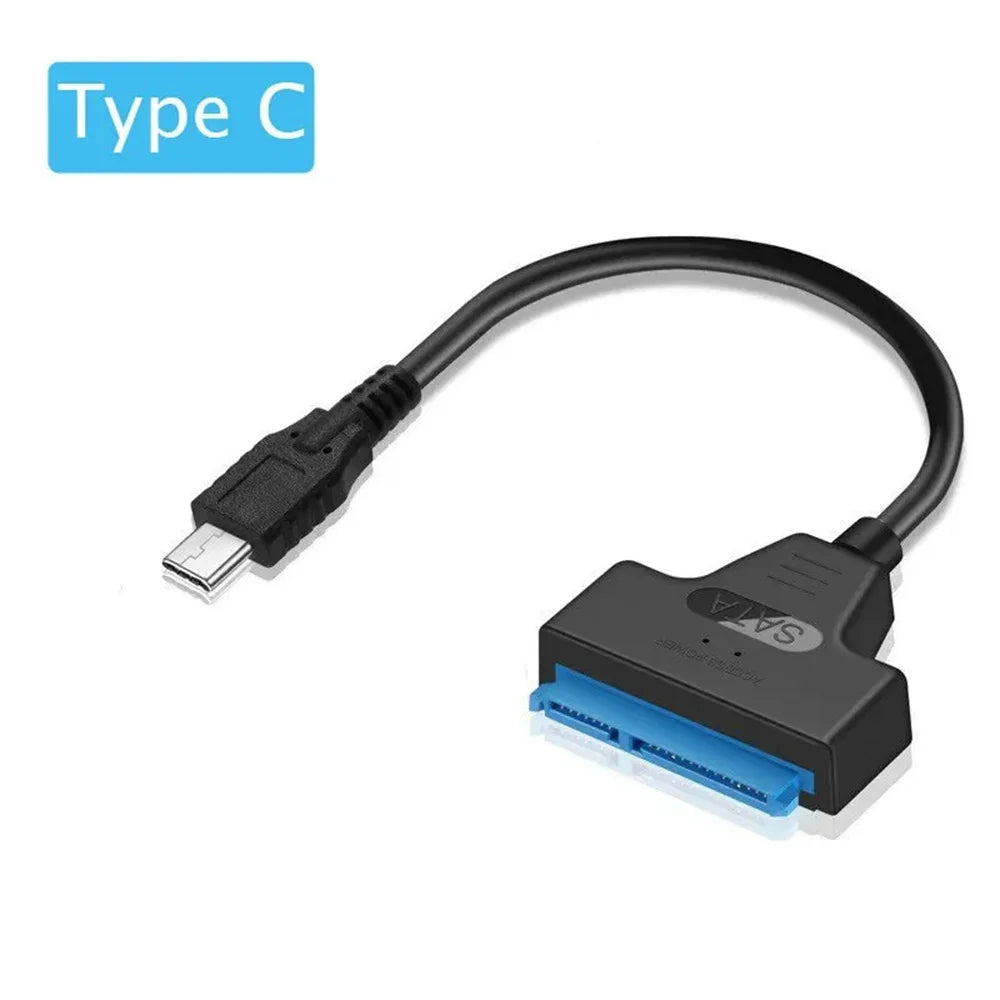 For 2.5 inch Hard Drive HDD/SSD Data Transfer SATA to USB 3.0 Adapter Cable, External Hard Drive Converter Support UASP (Black)