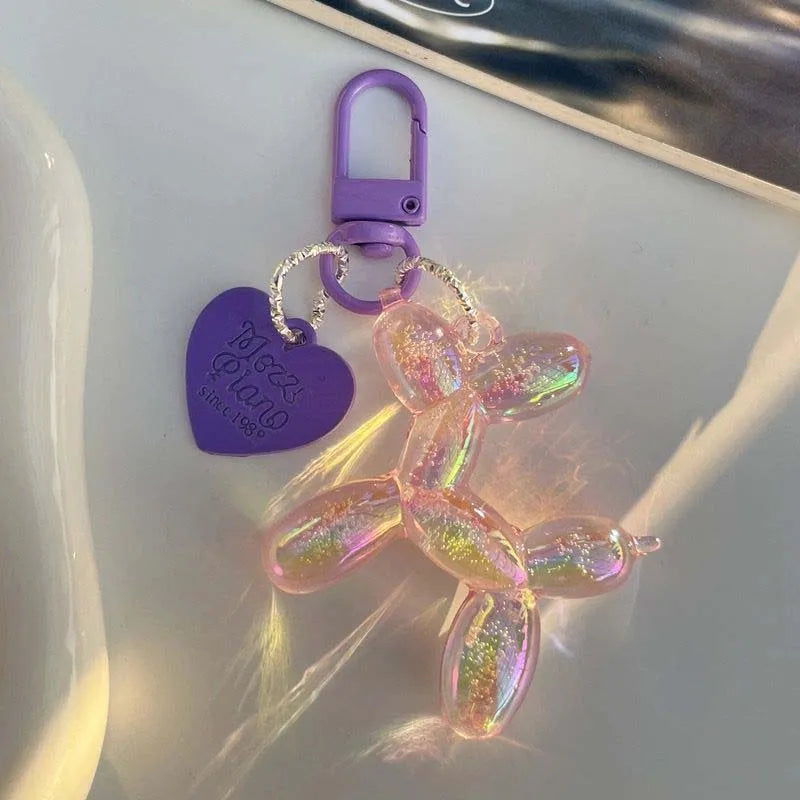 New Candy Color Balloon Dog Keychain for Girls Creative Balloon Dog Phone Chain Key Buckle Accessories Bag Pendant Toys