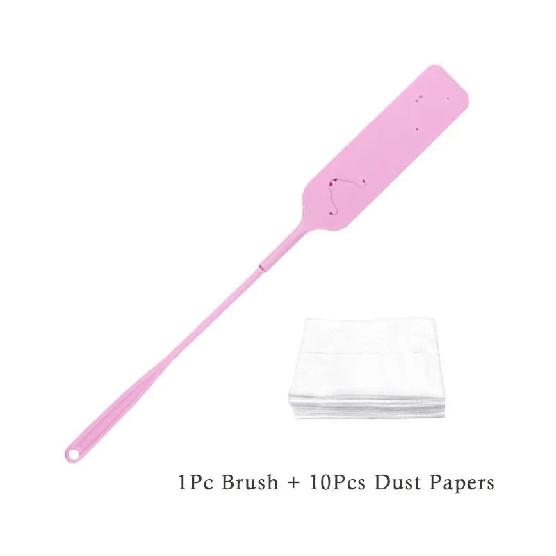 Practical Household Dust Cleaning Brush with 10 Pcs Non-woven Cleaning Cloth Long Handle Dust Gap Brush for Home Cleaning Tool