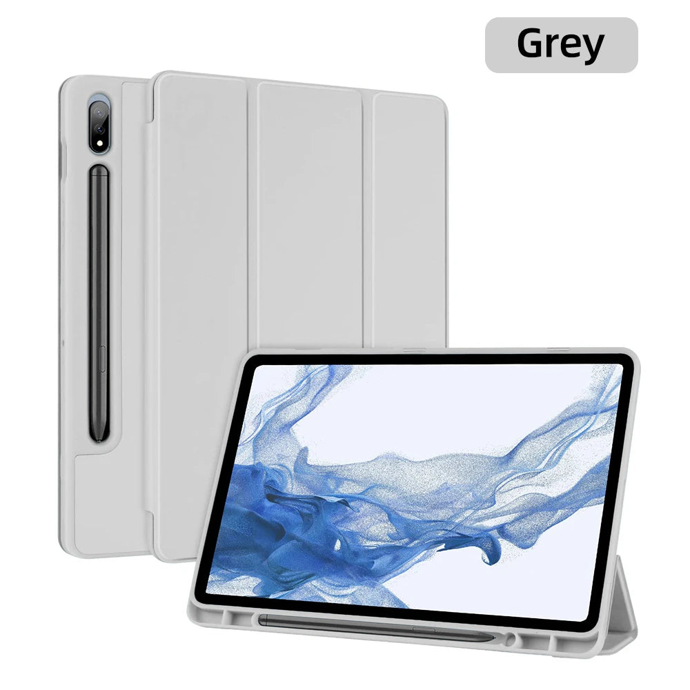 For Samsung Galaxy Tab Case For Tab S8 Ultra 14.6 S8 Plus S7 Plus S7 FE 12.4 S7 S8 11 S6 Lite 10.4 With Pen Slot Tablet Cover