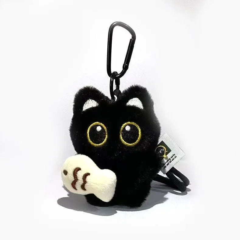 Dark Shadow Cat, For Lonely Bags, Soft Velvet Fur, Plush Key Chain Ring