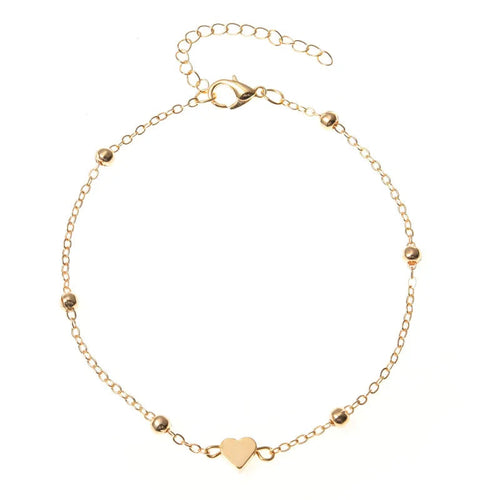Trendy Beads Multilayer Summer Heart Anklet For Woman Bohemian Vintage
