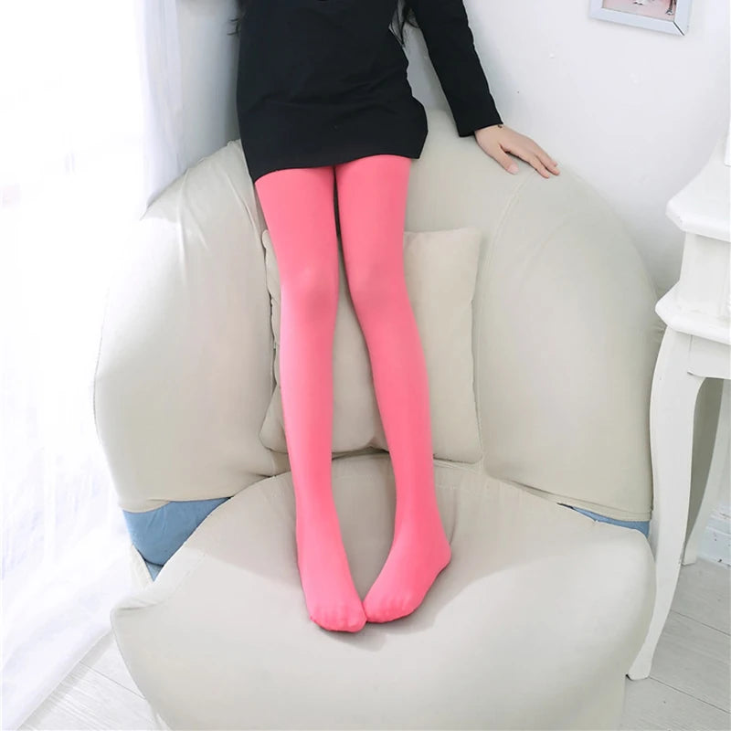 Spring/autumn candy color children tights  for baby girls kids cute velvet pantyhose tights stockings for girls dance tights