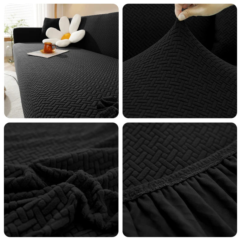 Housse de canapé élastique en Jacquard pour salon, protection de fauteuil en polaire extensible, canapé en forme de L