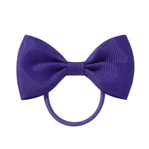 2.75 Inch Small Ribbon Bows With Elastic Hair Bands For Kids Girls Ponytail Solid Color Bowknot Hair Ropes Ties Hair Accessories