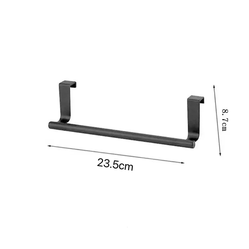 1/2Pcs Towel Rack Over Door Towel Bar Hanging Holder Stainless Steel Bathroom Kitchen Cabinet White Black Towel Rag Shelf Hanger