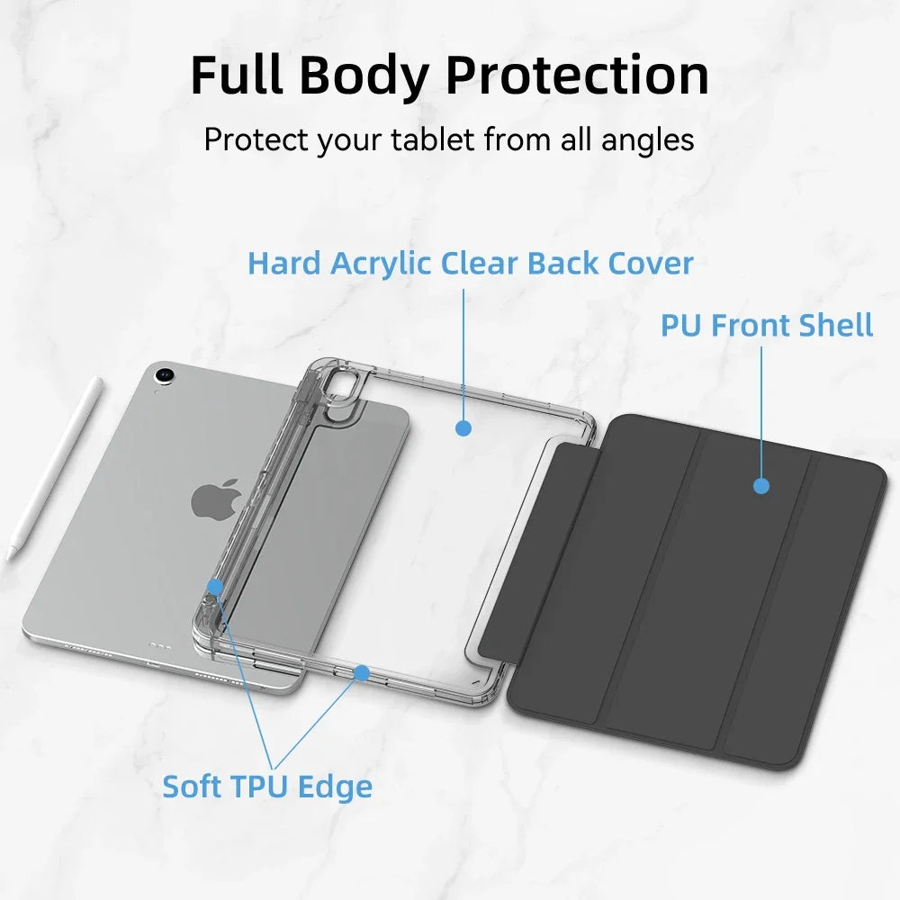 For iPad Air 11 2024 Pro Transparency Case For 2024 iPad Air 11-inch 12.9-inch Air 4/5 iPad 7/8/9th 10.2 5/6th 9.7in Tablet Case