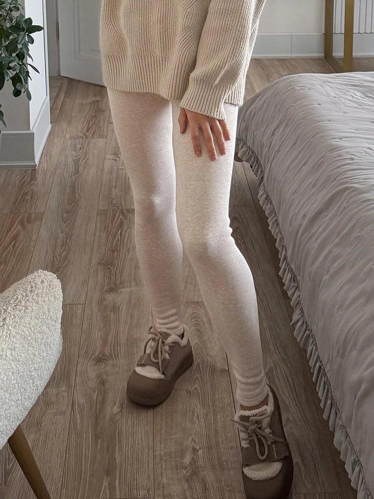 Streamgirl Thick Fleece Leggings Women Winter High Waist Black Outwear Tall Women Warm Thick Velvet Leggings For Winter Pants