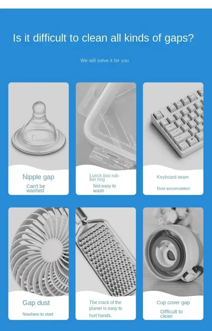 Multifunctional Flexible Gap Brush Cup Cover Groove Nipple Bottle Gap Brush Household Soft Bristles Cleaning Brush Kitchen Tool