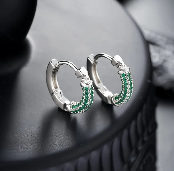 Crystal Lymphatic Drainage Earrings Colorful Crystal Round Hoop Earrings Fashion Magnetotherapy Weight Loss Slimming Jewelry