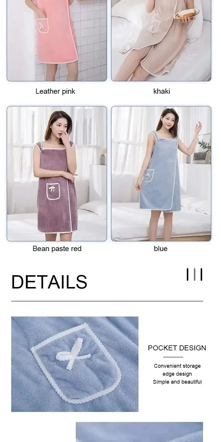 Womens Bath Towels Girls Wearable 90*130Cm Fast Drying Bathing Beach Spa Bathrobes Wash Clothing, Shower Bath And Gym Towel