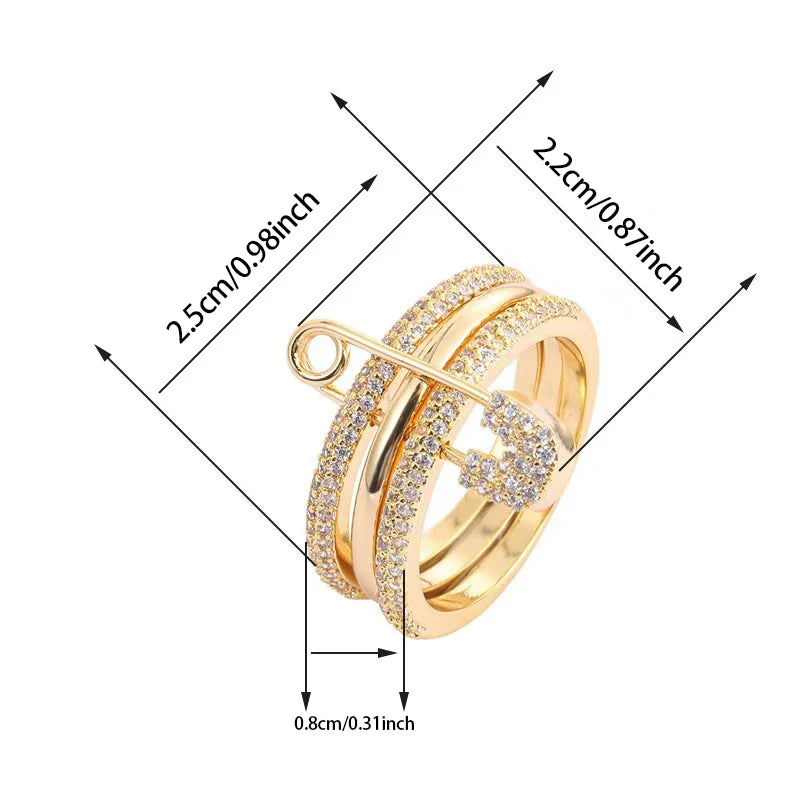 Stacked Ring Fashion Trend Street Style Gift For Friends, Birthday Party Surprise Ring
