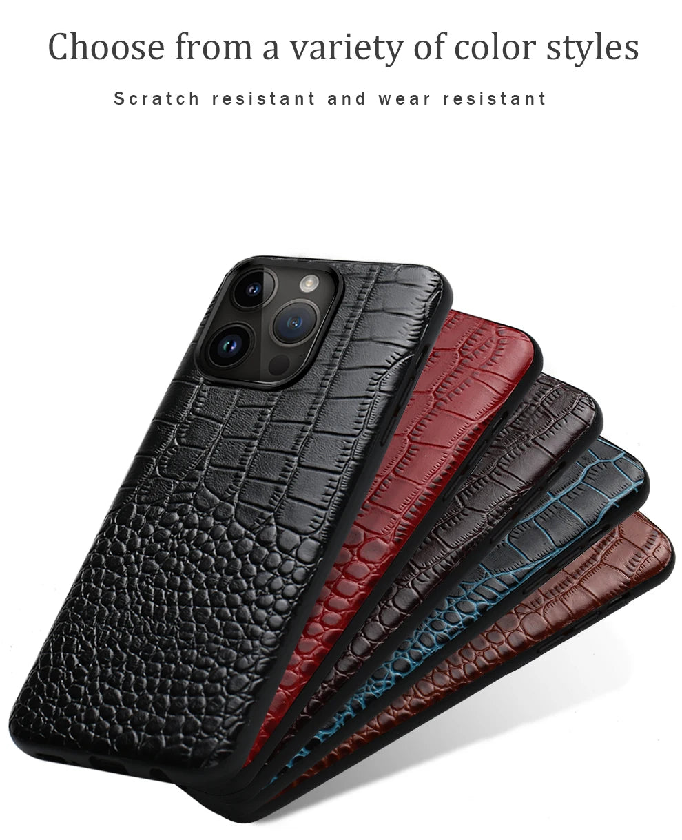 WEFOR Genuine Leather Phone Case for Apple iPhone 14 11 12 13 Pro Max 14Pro 12 Mini X XR XS 6S 6 7 8 Plus SE 2020 Back Cover