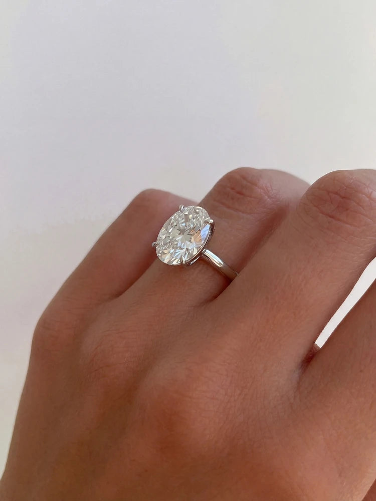 925 Sterling Silve Shiny Gorgeous 1-8CT Oval Zircon Ring For Women Engagement Wedding Luxury High Quality Fine Jewelry