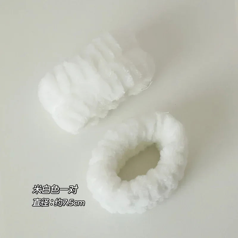 2Pcs One Pair Wash Face and Wrist Band Absorb Water Sports Sweat Wiping Bracelet Hairband Moisture Proof Sleeve Wrist Guard