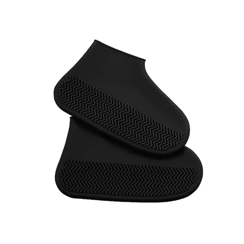 2pcs Waterproof Non-slip Silicone Shoe High Elastic Wear-resistant Unisex Rain Boots for Outdoor Rainy Day Reusable Shoe Cover