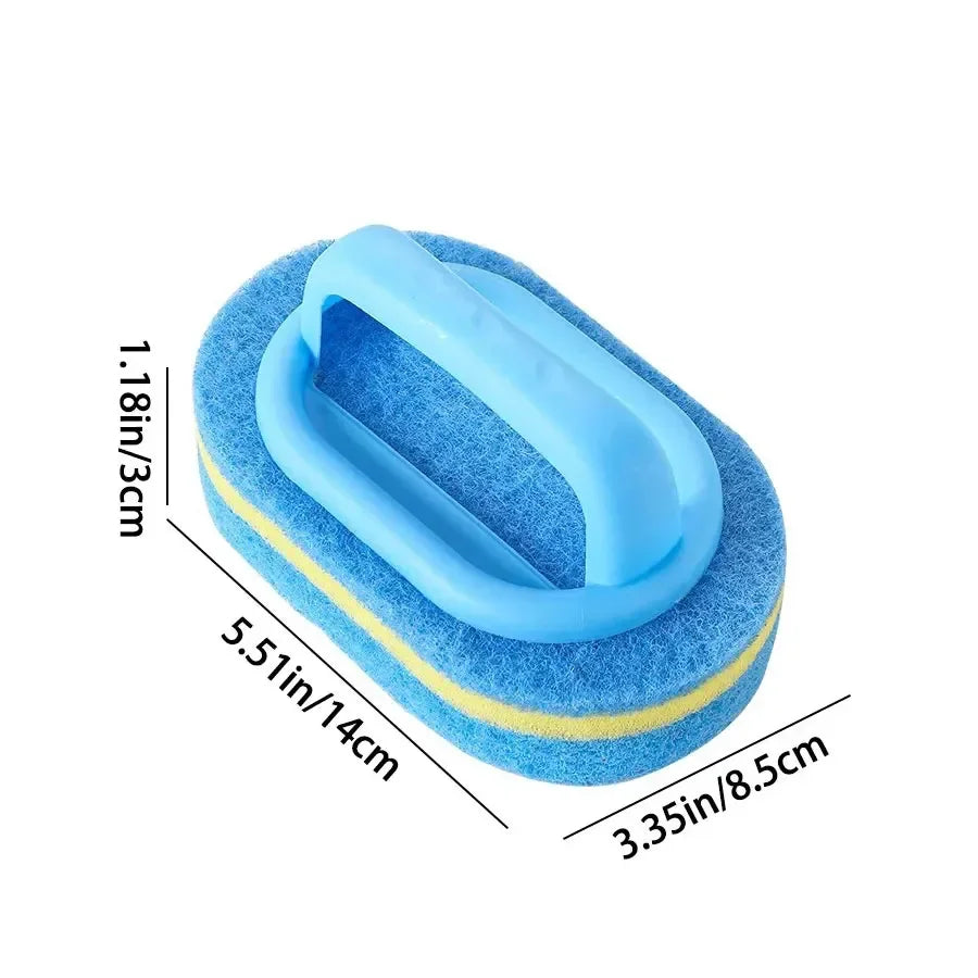 1/2Pcs Pot Washing Kitchen Cleaning Brush with Handle Pot Washing Density Thick Scouring Pad Ceramic Tile Wall Cleaning Brush