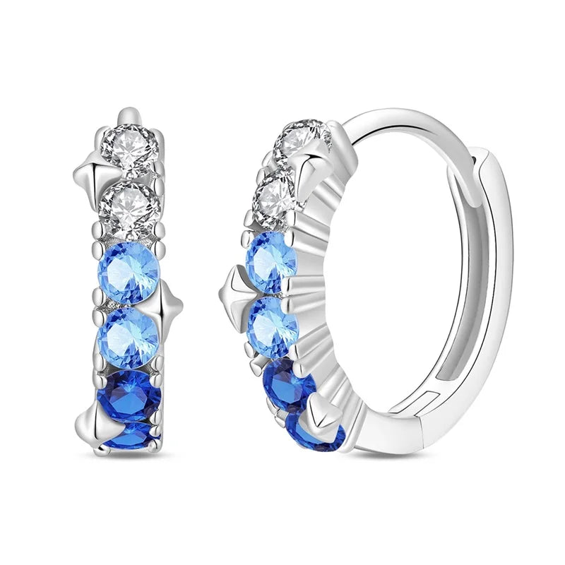New 925 Sterling Silver Sparkling Zircon Four-Leaf clover Women Earrings Brilliant Wedding Engagement Star Earrings Jewelry Gift