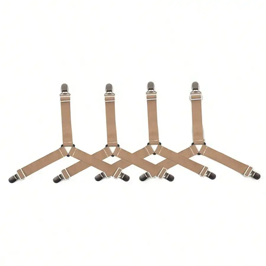 4pcs Triangle Household Bed Sheet Fixers, Adjustable Elastic Sofa BedSheet Fixing Clips, Tablecloth Fixing Belt, Anti-Running Anti-Slip SheetBuckles