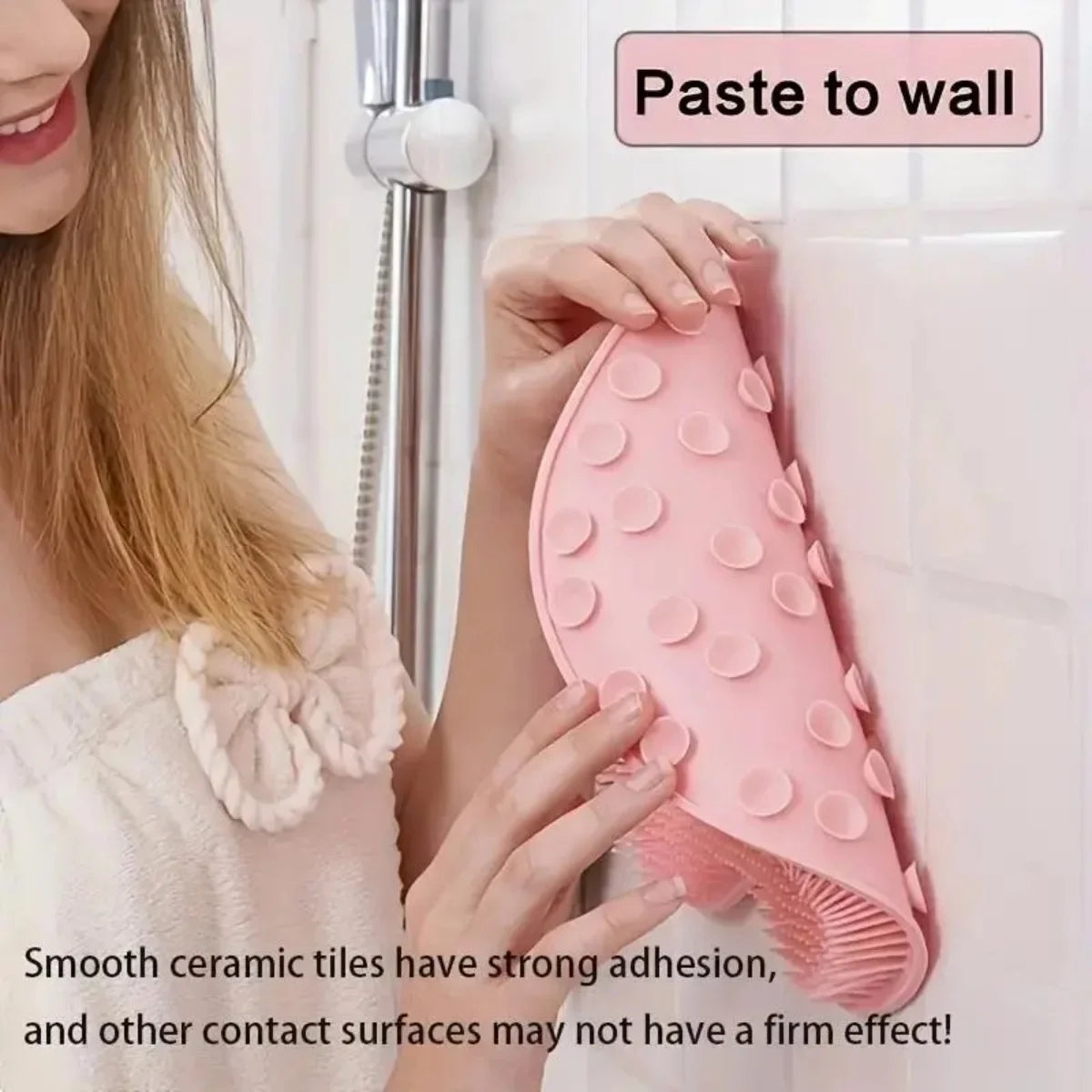 Silicone Foot Scrubber Mat, Non-Slip Shower Foot Cleaner Massager with Suction Cups