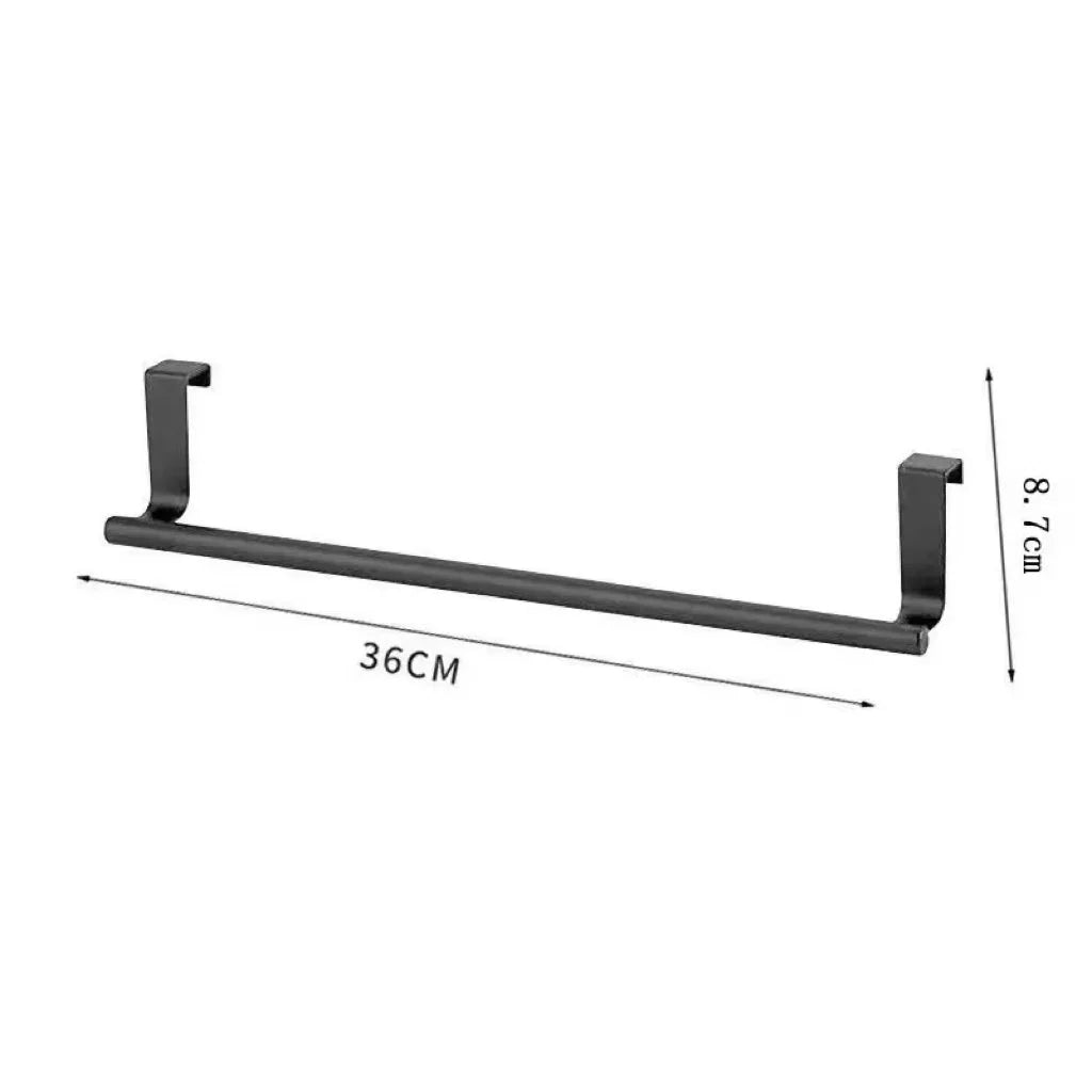 1/2Pcs Towel Rack Over Door Towel Bar Hanging Holder Stainless Steel Bathroom Kitchen Cabinet White Black Towel Rag Shelf Hanger