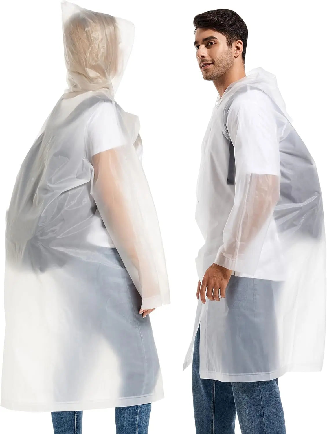 Disposable Adults Reusable Raincoats,Waterproof Rain Ponchos,Adults-Reusable Emergency Raincoats with Hoodand Drawstring