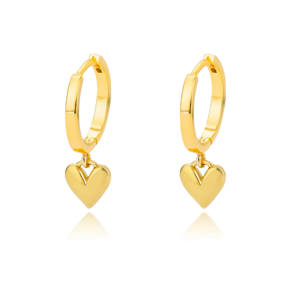 Hollow Zircon Heart Earrings For Women Stainless Steel Gold Color Heart Earring Luxury Wedding Couple Jewelry Gift Free Shipping