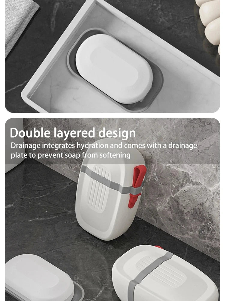 1Pc Porte-savon portable étanche, boîte à savon pour voyage et salle de bain