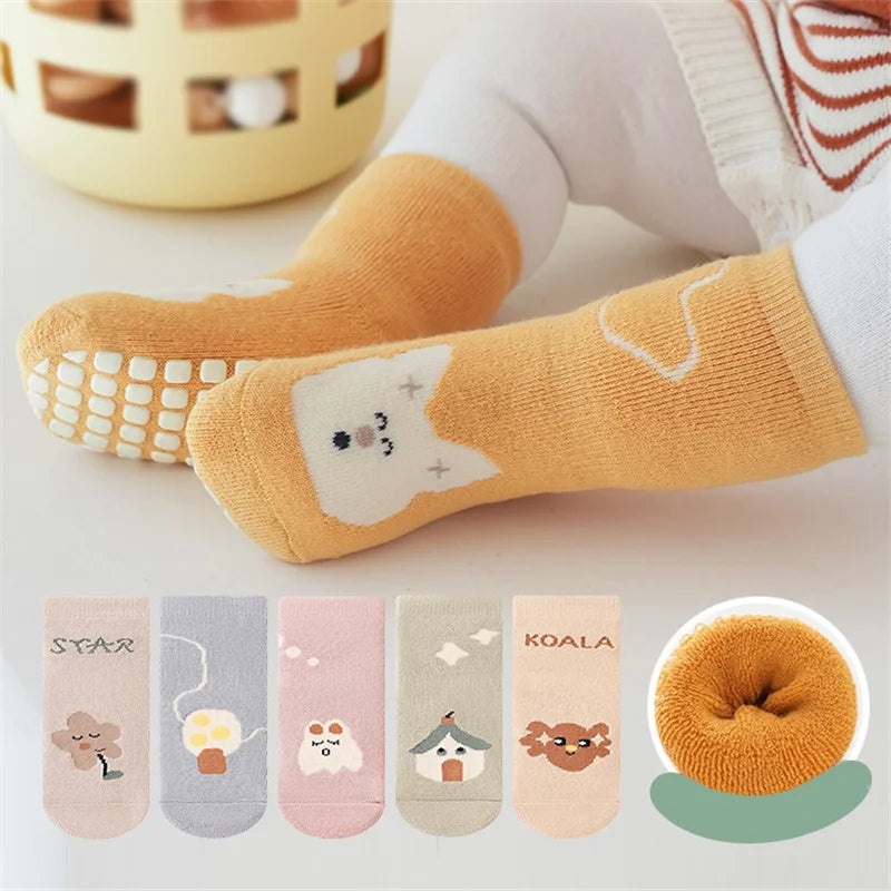 3 Pairs/lot Autumn Winter Warm Toddler Boy Girls Floor Socks Thicken Baby Non-slip Thermal Socks Children Clothing Accessories