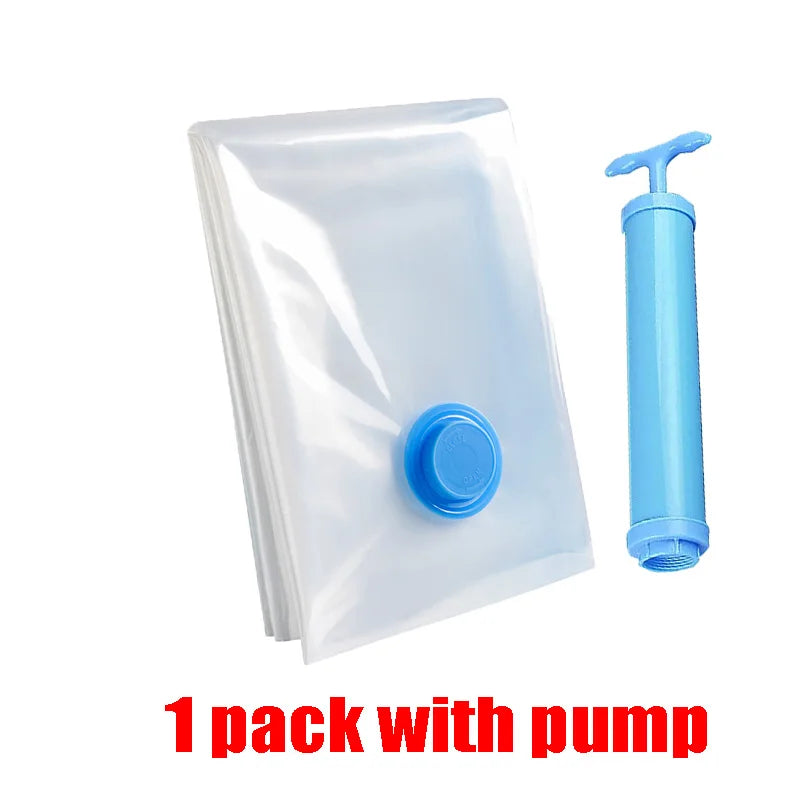 Vacuum Storage Bags 8-18Pc Space Saver Bag Travel Rechargable Air Pump Various Seal Bag Pump for Compress Clothe Blanket Luggage