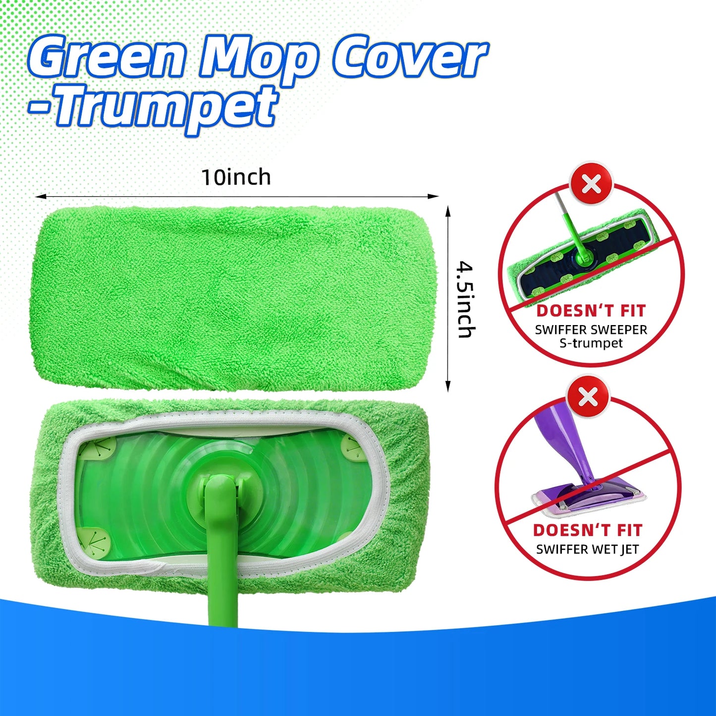 Reusable Microfiber Mop Pads Silent Shoe Covers Wet & Dry Cleaning Cloths Home Washable Floor Cleaning Supply