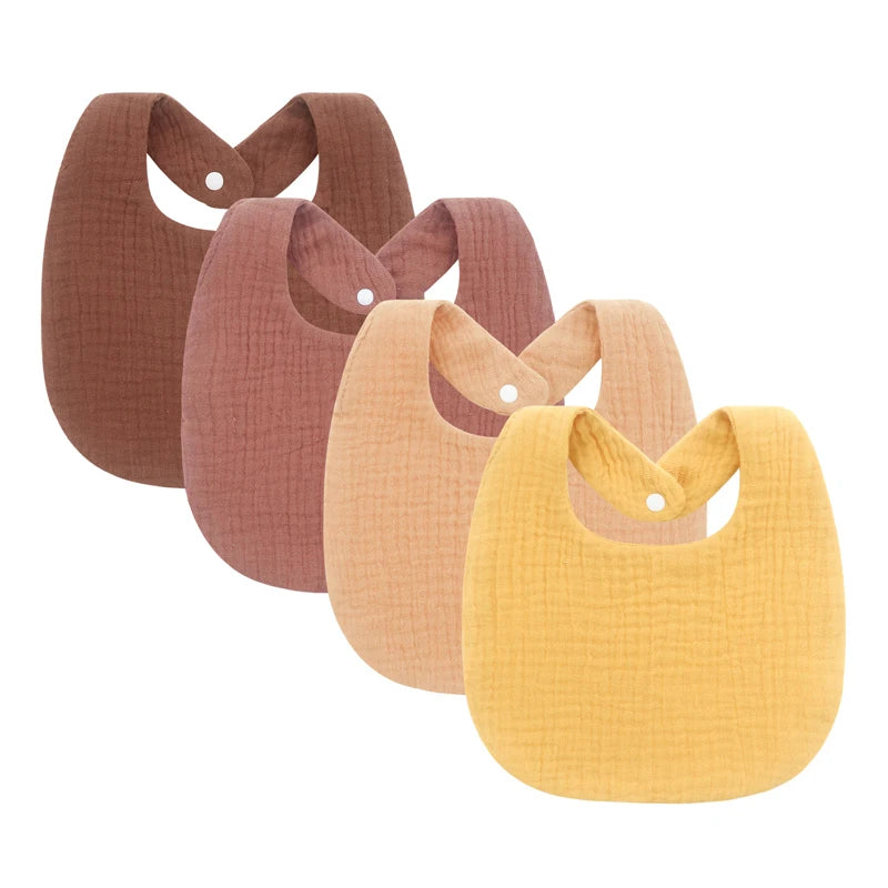 4Pcs Muslin Baby Bibs Burp Clothes Soft Cotton Kids Apron Infant Saliva Towels Toddler Accessories Baby Bibs Set Newborn Gift