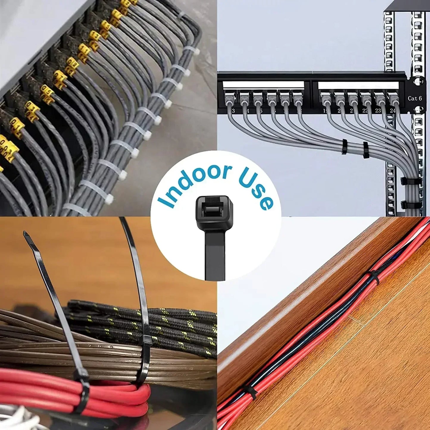 Nylon Cable Ties Adjustable Self-locking Cord Ties Straps Fastening Loop Reusable Plastic Wire Ties For Home Office