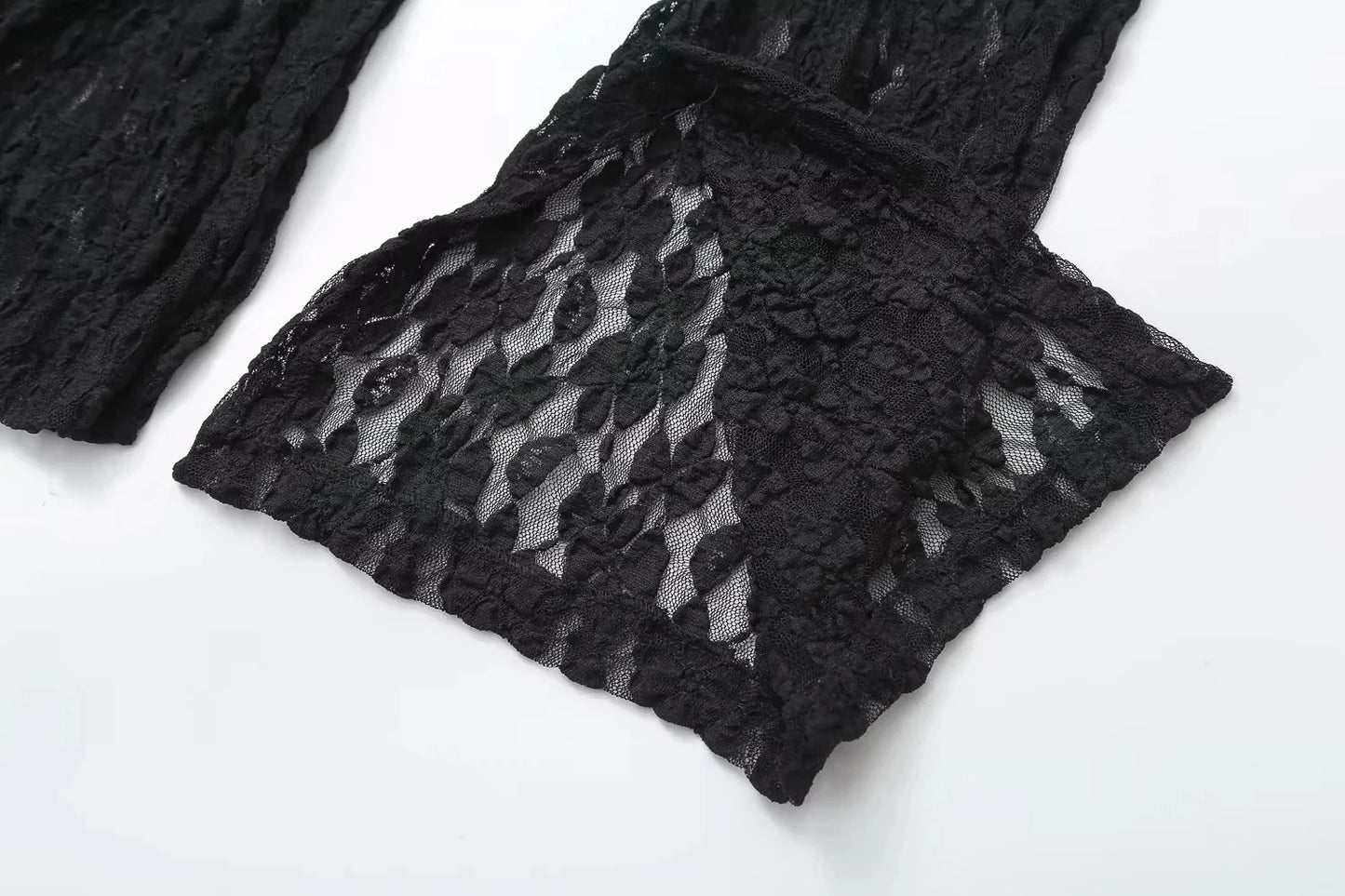HH Womens Lace Pants Sets Slim Jumpsuits Top + High Waist Trousers Sexy Lady Floral Lace Translucent Y2k Bodysuit Suits