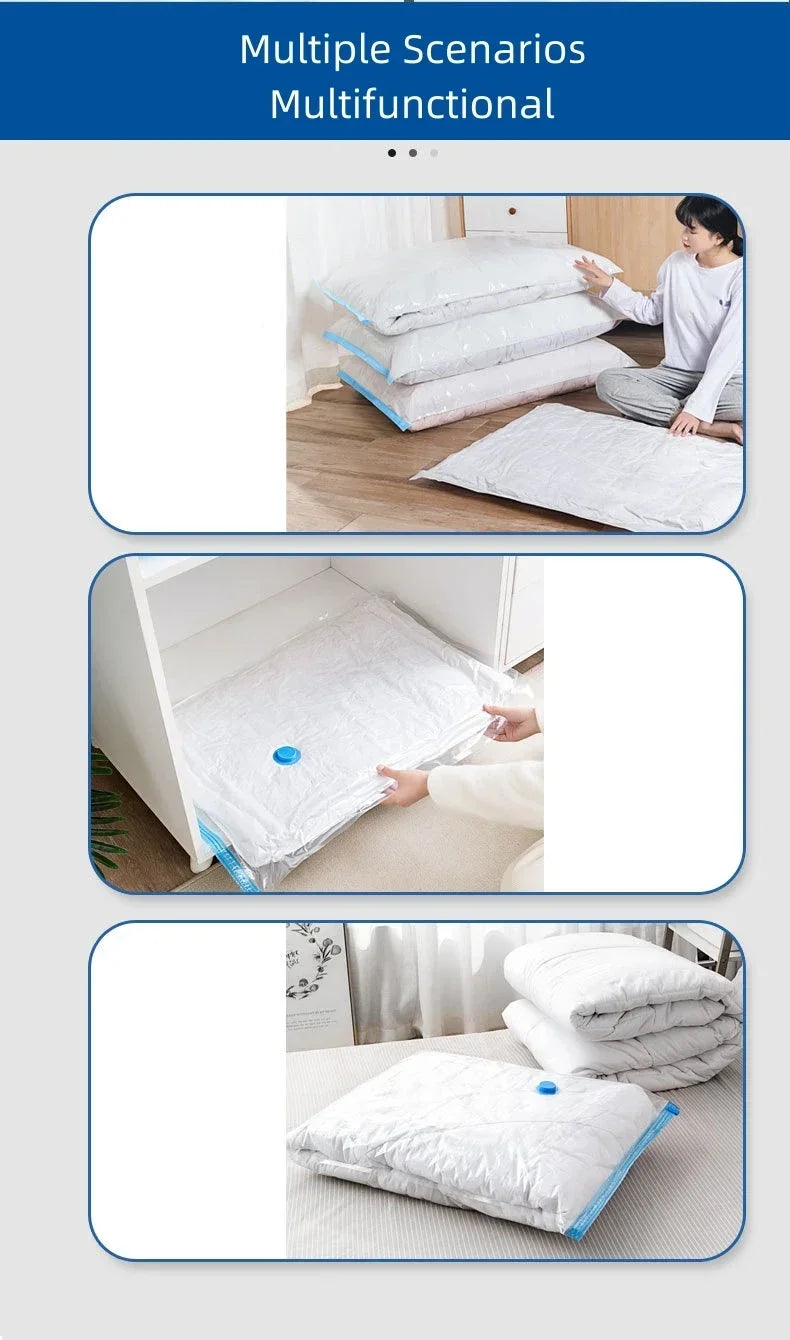 Vacuum Storage Bags 8-18Pc Space Saver Bag Travel Rechargable Air Pump Various Seal Bag Pump for Compress Clothe Blanket Luggage