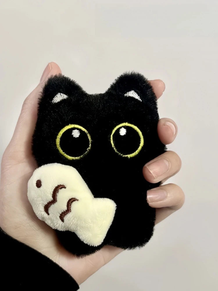 Dark Shadow Cat, For Lonely Bags, Soft Velvet Fur, Plush Key Chain Ring