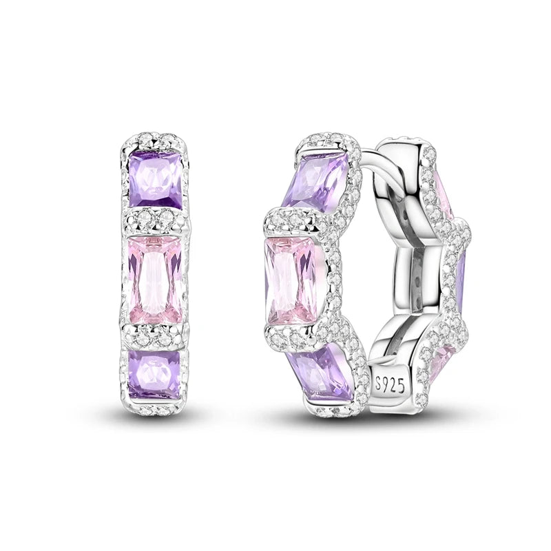 New 925 Sterling Silver Sparkling Zircon Four-Leaf clover Women Earrings Brilliant Wedding Engagement Star Earrings Jewelry Gift
