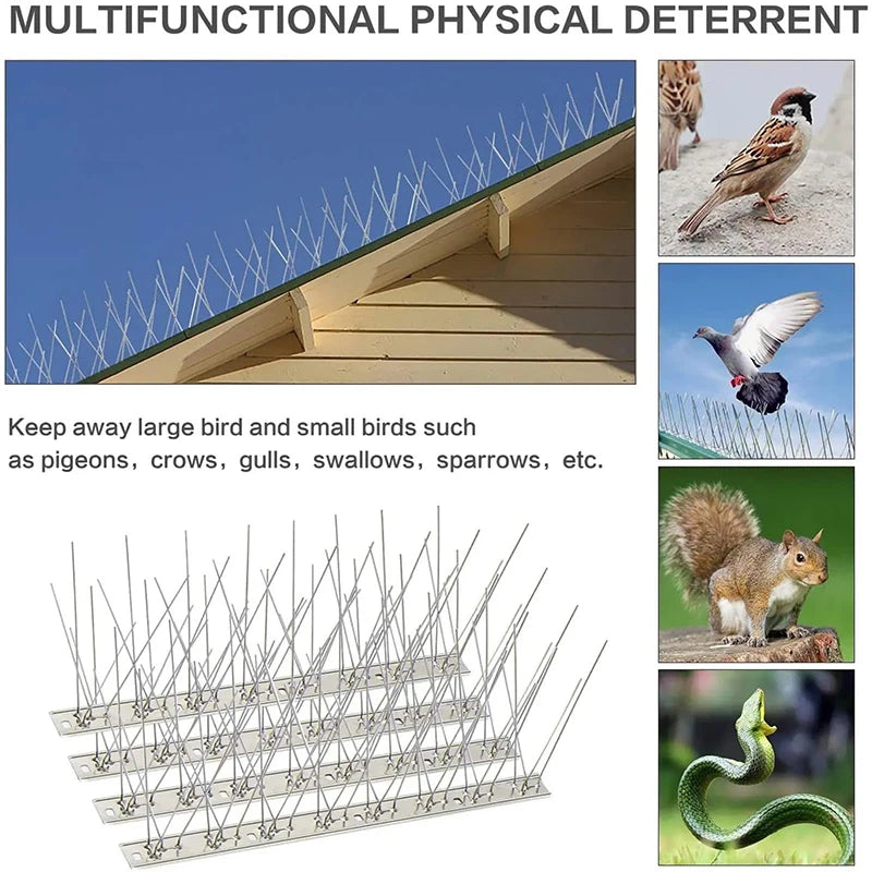 Bird Repellent Spikes Anti Against Birds and Pigeons Hooligans Deterrent Scarecaper Goods Scare Outside Repeller Balconies Pest