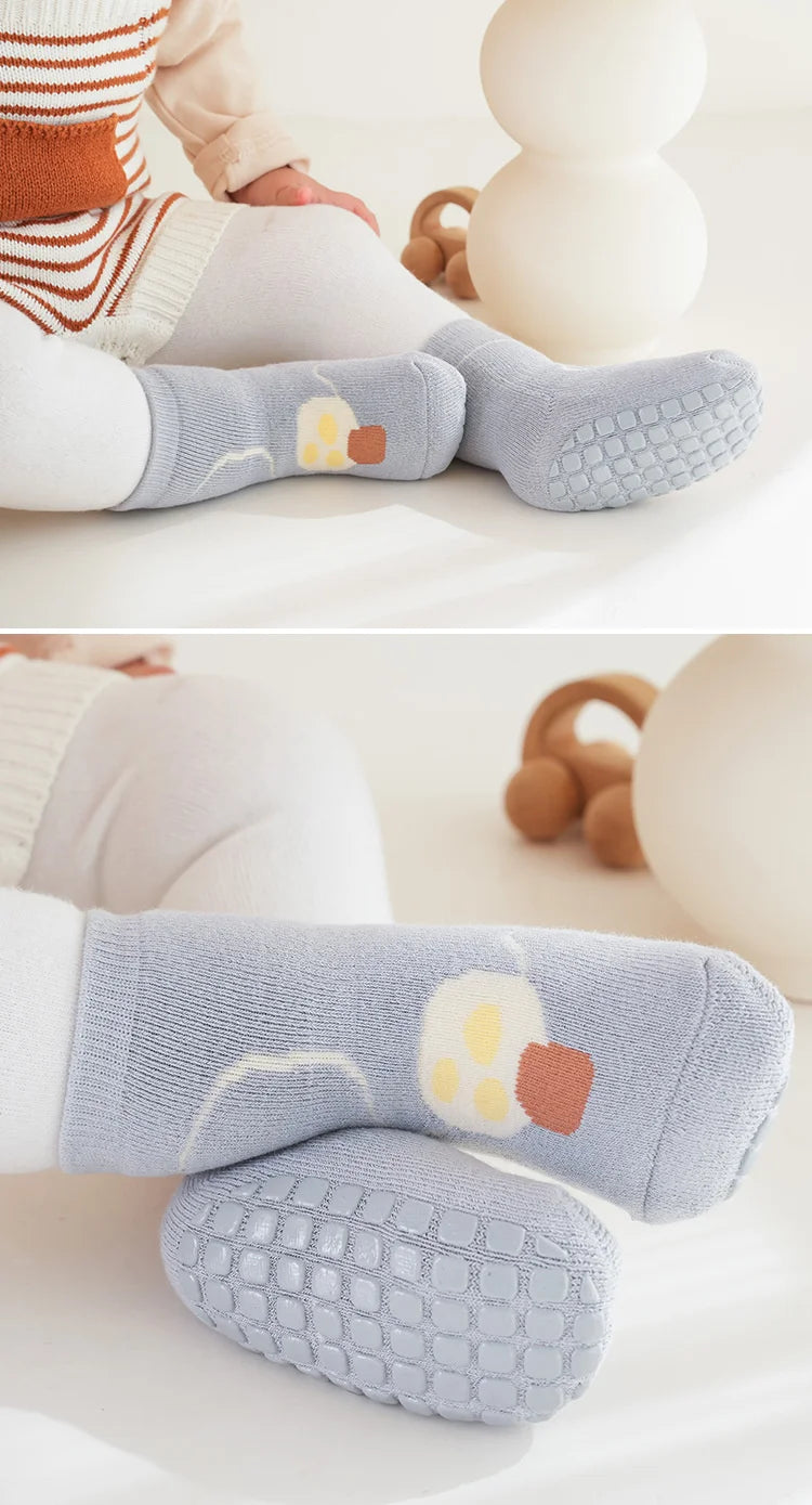 3 Pairs/lot Autumn Winter Warm Toddler Boy Girls Floor Socks Thicken Baby Non-slip Thermal Socks Children Clothing Accessories