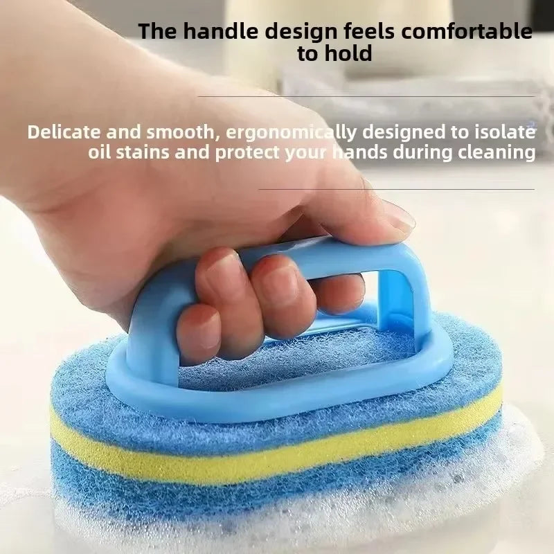 1PC Household Cleaning Brush With Handle Sponge Easy Cleaning Kitchen Bathroom Toilet Wall Window Ceramic Tile Cleaning Tools