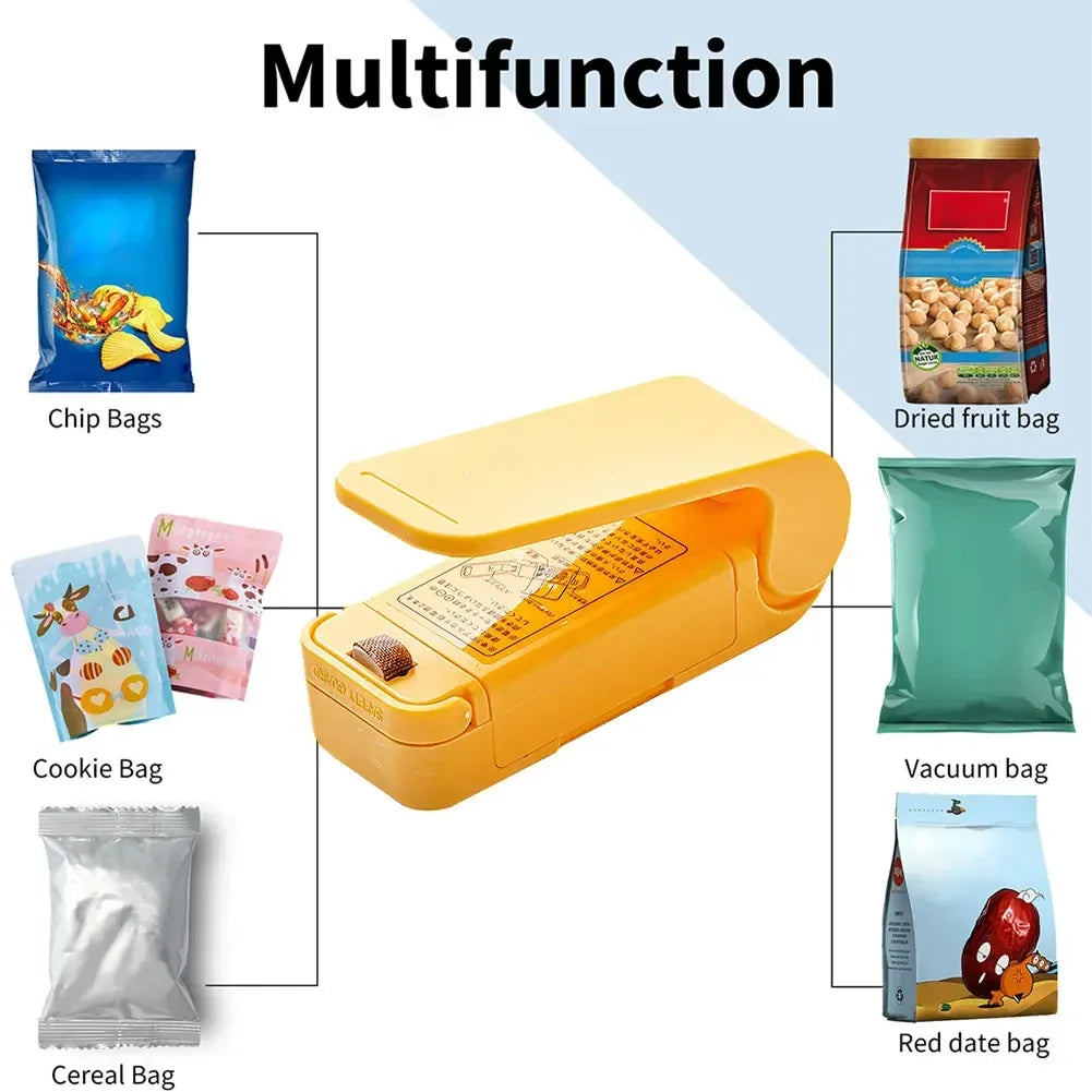 Kitchen Gadgets Mini Heat Bag Packaging Sealer Portable Plastic Bag Clip Sealing Machine Food Storage Seal Snack Sealing