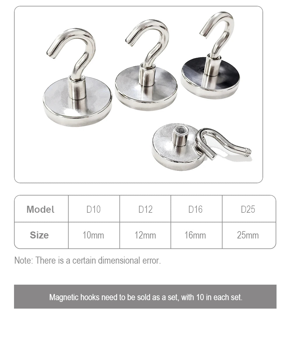 Magnetic Hooks Super Strong Magnets Neodymium Magnet Powerful Magnets Hanging Hooks for Bathroom Kitchen Organizers