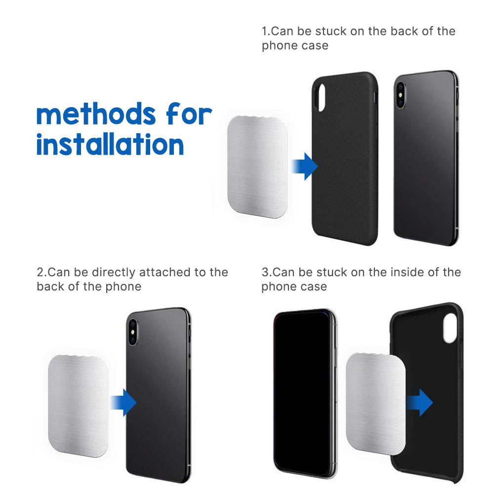 Magnetic Metal Plate For Car Phone Holder Universal Iron Sheet Disk Sticker Mount Mobile Phone Magnet Stand For IPhone