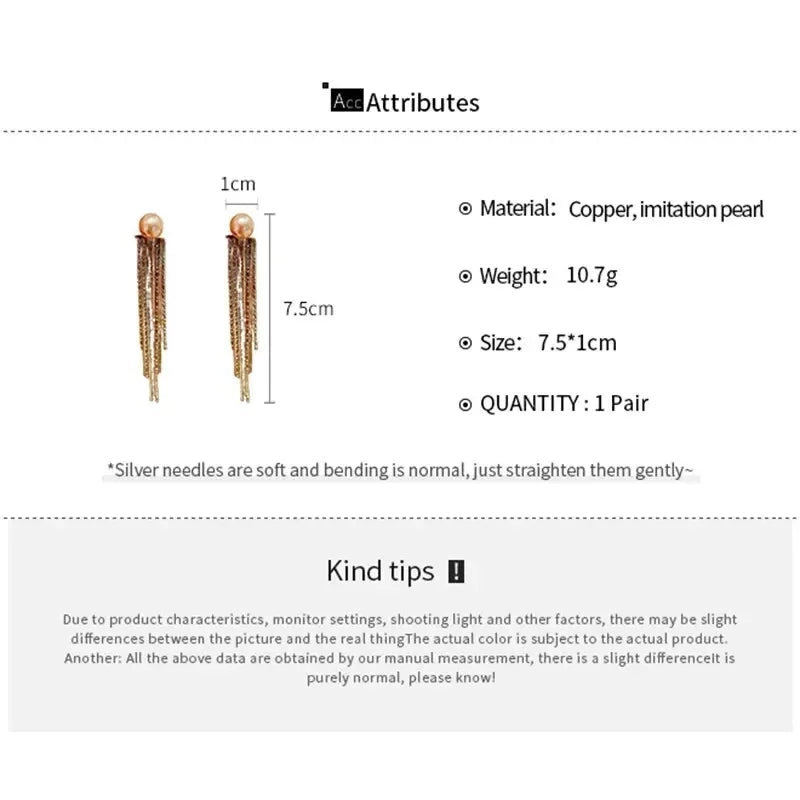Long Tassel Rhinestones Chains Ear Line Drop Earrings for Women Gold Color Delicate Dangle Earring Hanging Charm Fashion Jewelry