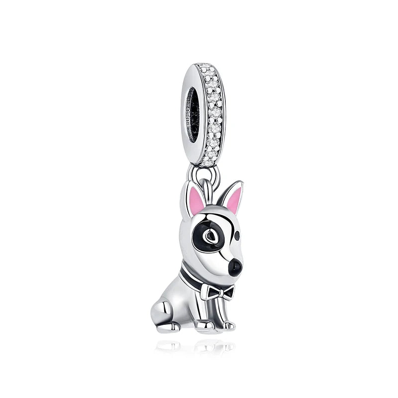 Original 925 Sterling Silver Charms Love Pets Dog Cat Paw Print Pendant Beads Fit Brand Bracelets Necklaces Women DIY Jewelry